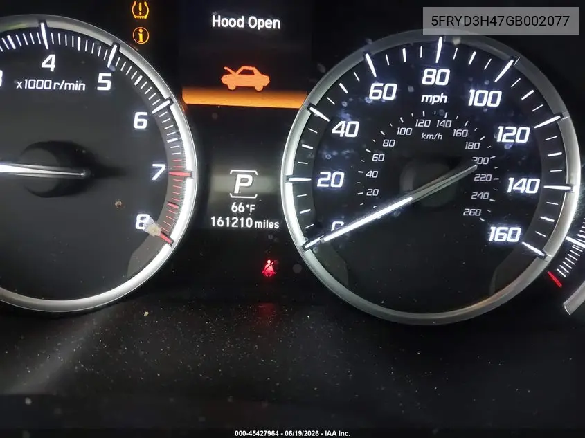 2016 Acura Mdx Technology Acurawatch Plus Packages/Technology Package VIN: 5FRYD3H47GB002077 Lot: 45427964