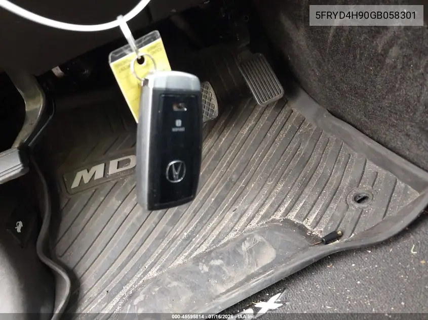 2016 Acura Mdx Advance Entertainment Packages/Advance Package VIN: 5FRYD4H90GB058301 Lot: 45595814