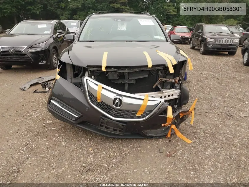 2016 Acura Mdx Advance Entertainment Packages/Advance Package VIN: 5FRYD4H90GB058301 Lot: 45595814