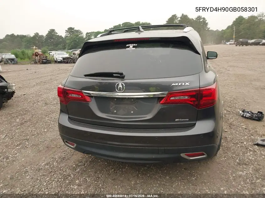 2016 Acura Mdx Advance Entertainment Packages/Advance Package VIN: 5FRYD4H90GB058301 Lot: 45595814