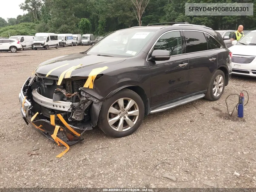 2016 Acura Mdx Advance Entertainment Packages/Advance Package VIN: 5FRYD4H90GB058301 Lot: 45595814