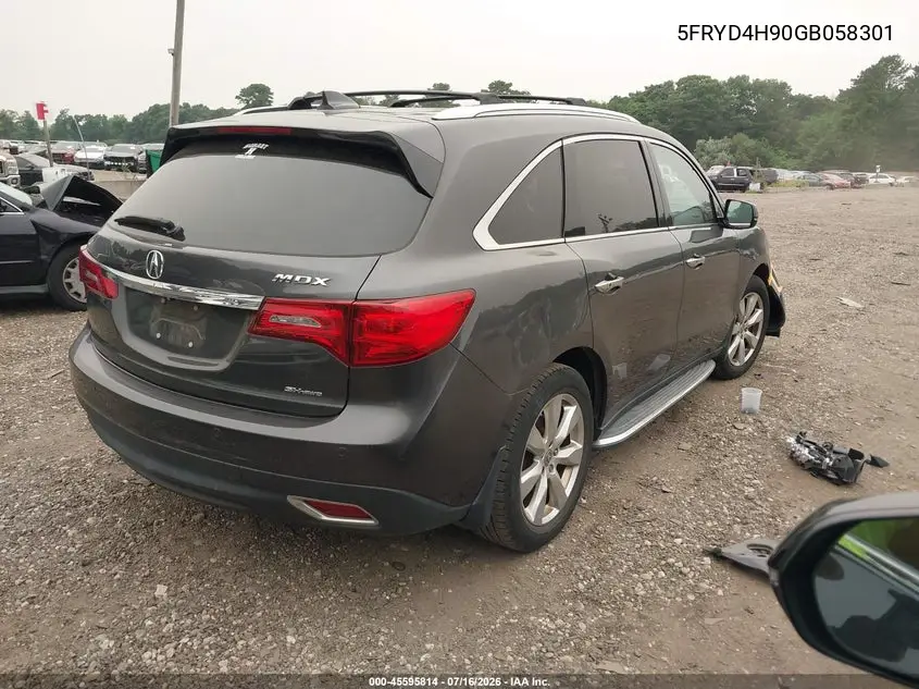 2016 Acura Mdx Advance Entertainment Packages/Advance Package VIN: 5FRYD4H90GB058301 Lot: 45595814