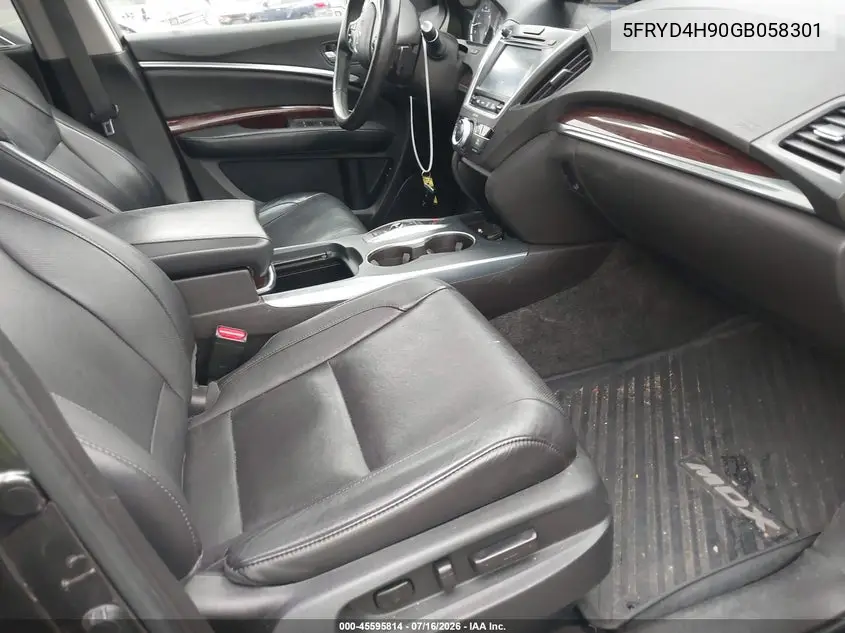 2016 Acura Mdx Advance Entertainment Packages/Advance Package VIN: 5FRYD4H90GB058301 Lot: 45595814