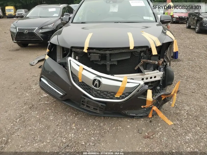 2016 Acura Mdx Advance Entertainment Packages/Advance Package VIN: 5FRYD4H90GB058301 Lot: 45595814