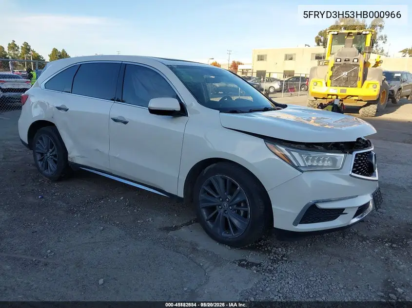 5FRYD3H53HB000966 2017 Acura Mdx Technology Package
