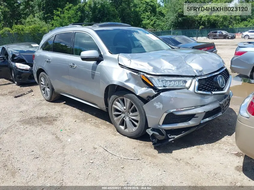 2017 Acura Mdx Technology Package VIN: 5FRYD4H5XHB023120 Lot: 45203831
