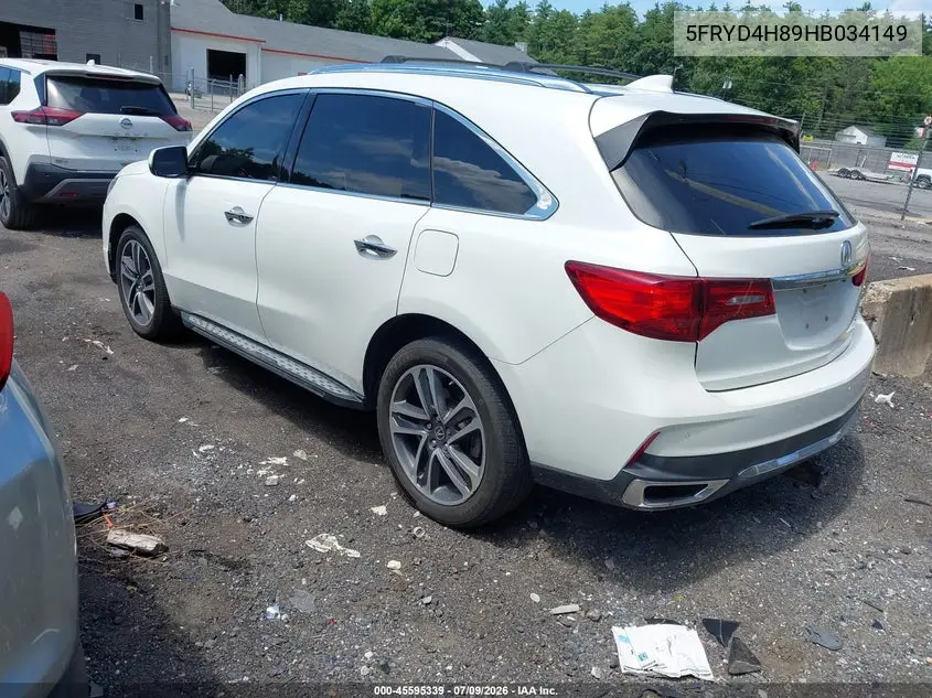 2017 Acura Mdx Advance Package VIN: 5FRYD4H89HB034149 Lot: 45595339