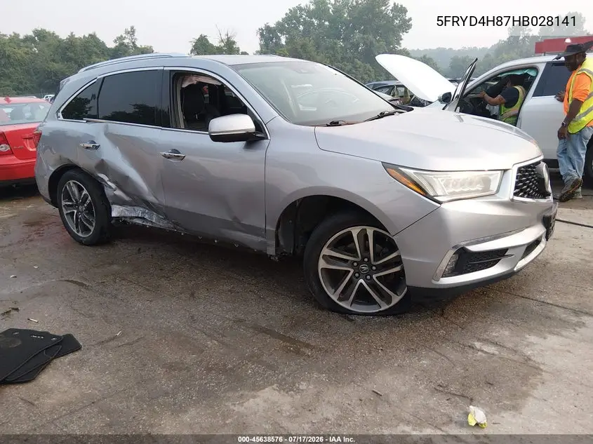 2017 Acura Mdx Advance Package VIN: 5FRYD4H87HB028141 Lot: 45638576