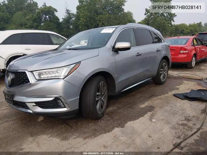 2017 Acura Mdx Advance Package VIN: 5FRYD4H87HB028141 Lot: 45638576