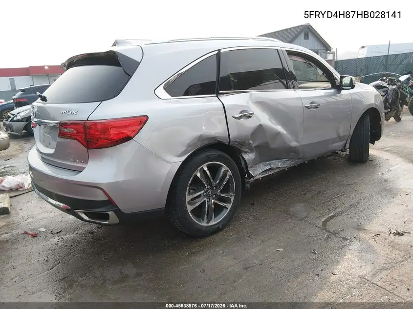 2017 Acura Mdx Advance Package VIN: 5FRYD4H87HB028141 Lot: 45638576