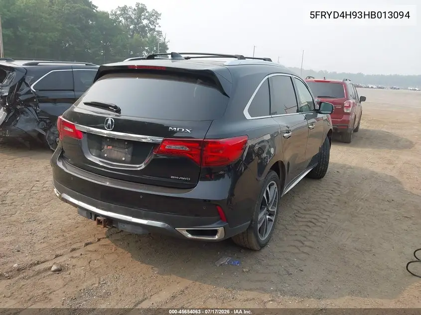 2017 Acura Mdx Advance Entertainment Pkgs VIN: 5FRYD4H93HB013094 Lot: 45654063