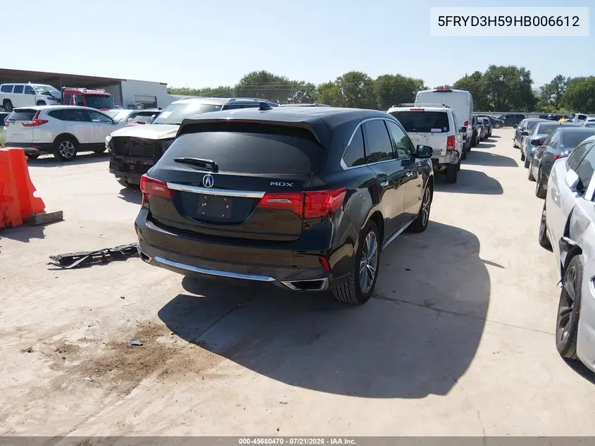 2017 Acura Mdx Technology Package VIN: 5FRYD3H59HB006612 Lot: 45680470