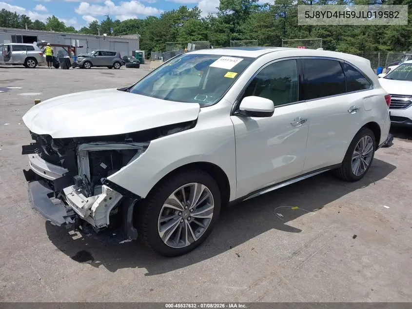 2018 Acura Mdx Technology Package Acurawatch Plus Pkg VIN: 5J8YD4H59JL019582 Lot: 45537632