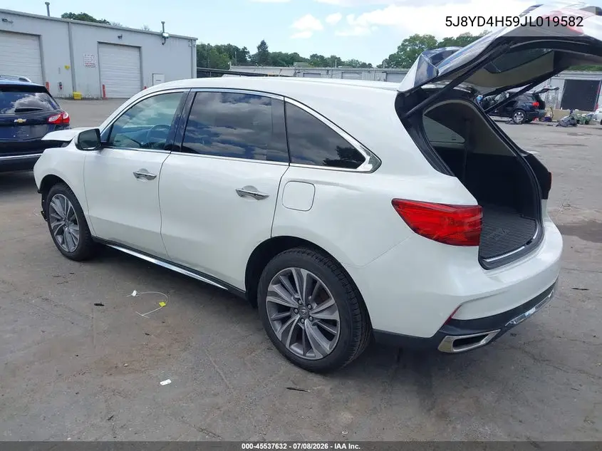 2018 Acura Mdx Technology Package Acurawatch Plus Pkg VIN: 5J8YD4H59JL019582 Lot: 45537632