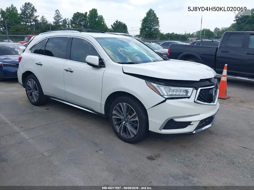 2019 Acura Mdx Tech Pkg VIN: 5J8YD4H50KL020069 Lot: 45217887