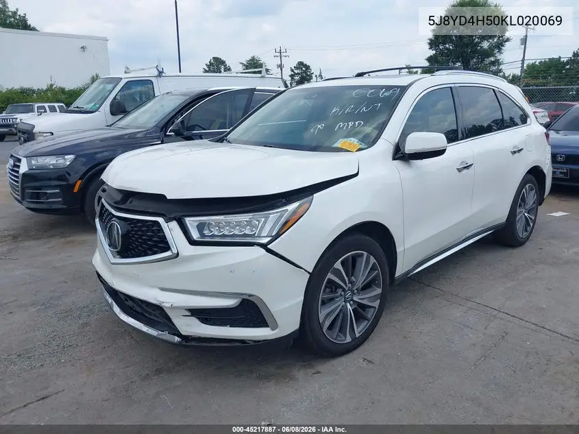 2019 Acura Mdx Tech Pkg VIN: 5J8YD4H50KL020069 Lot: 45217887