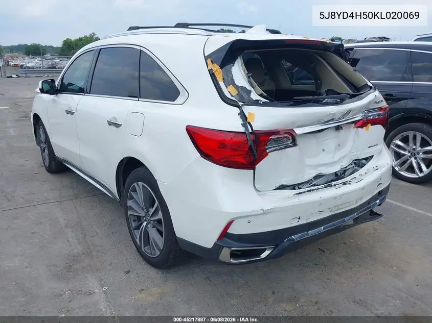 2019 Acura Mdx Tech Pkg VIN: 5J8YD4H50KL020069 Lot: 45217887