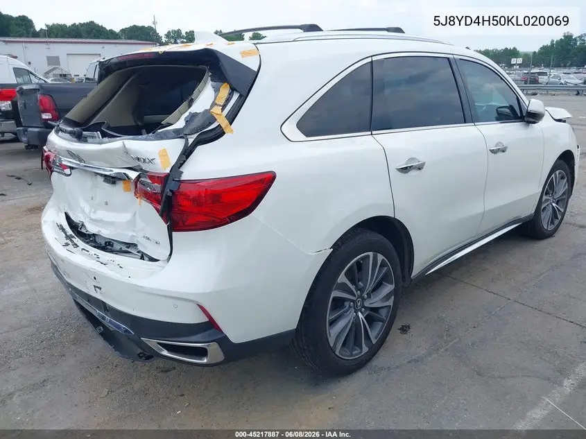 2019 Acura Mdx Tech Pkg VIN: 5J8YD4H50KL020069 Lot: 45217887