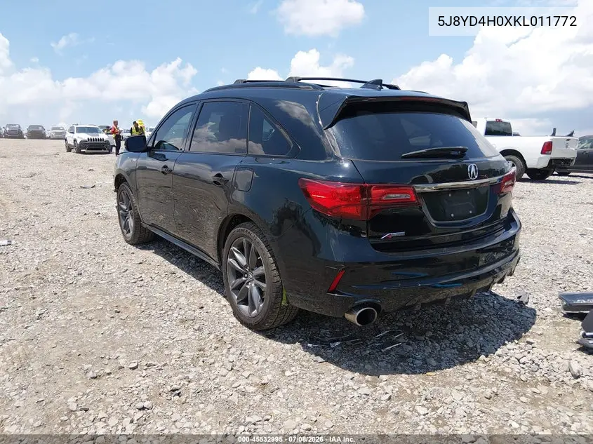 2019 Acura Mdx Tech A-Spec Pkgs VIN: 5J8YD4H0XKL011772 Lot: 45532995