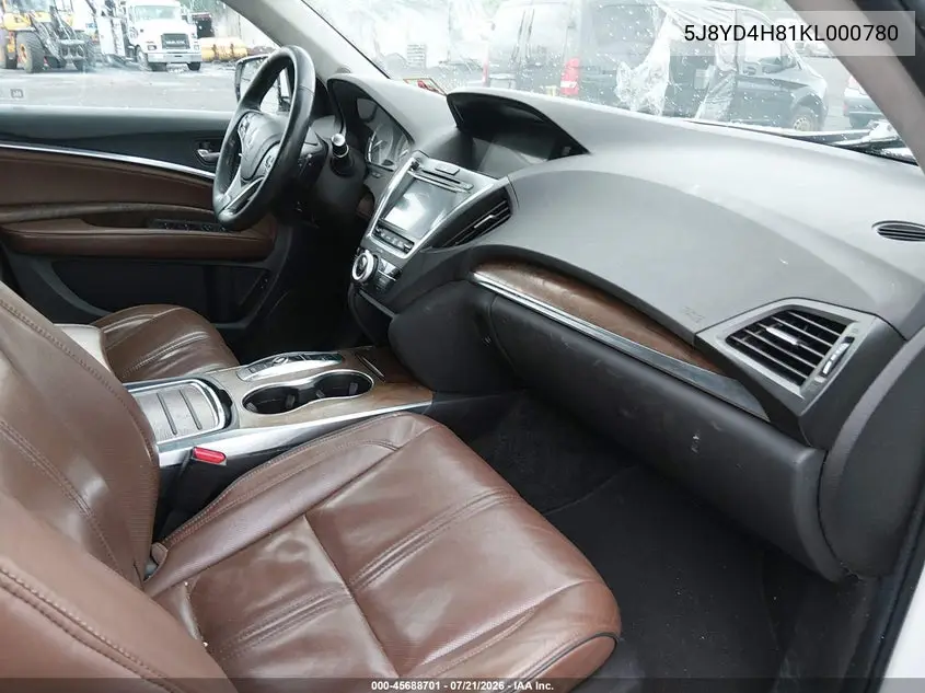 2019 Acura Mdx Advance Pkg VIN: 5J8YD4H81KL000780 Lot: 45688701