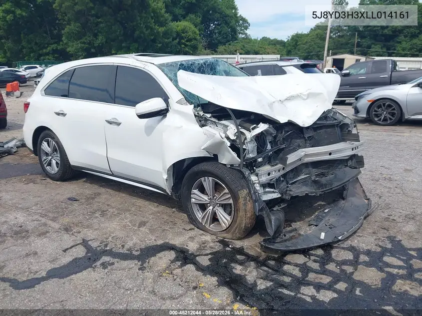2020 Acura Mdx Standard VIN: 5J8YD3H3XLL014161 Lot: 45212044