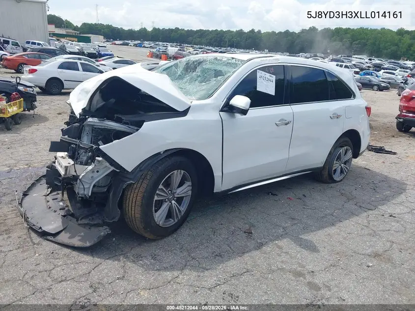 2020 Acura Mdx Standard VIN: 5J8YD3H3XLL014161 Lot: 45212044