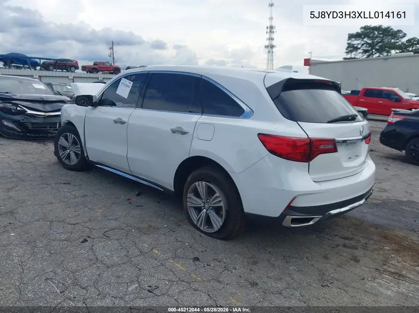 2020 Acura Mdx Standard VIN: 5J8YD3H3XLL014161 Lot: 45212044