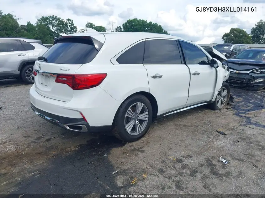 2020 Acura Mdx Standard VIN: 5J8YD3H3XLL014161 Lot: 45212044