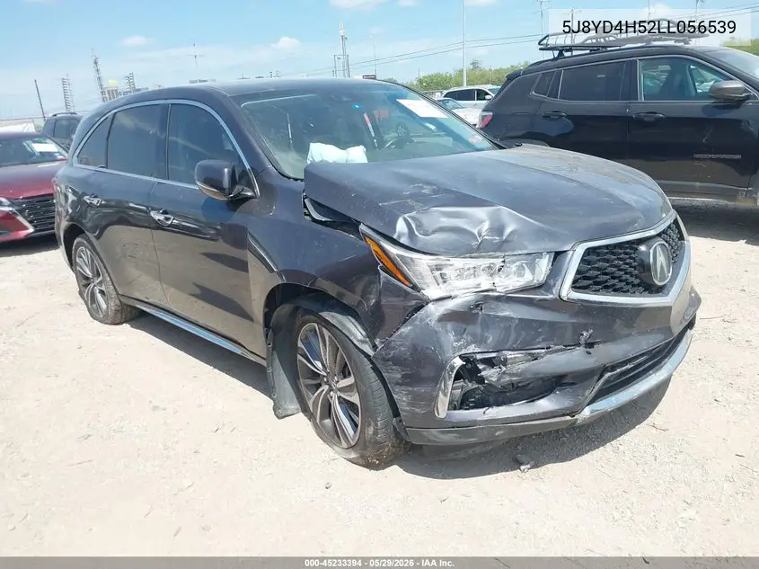2020 Acura Mdx Technology Package VIN: 5J8YD4H52LL056539 Lot: 45233394