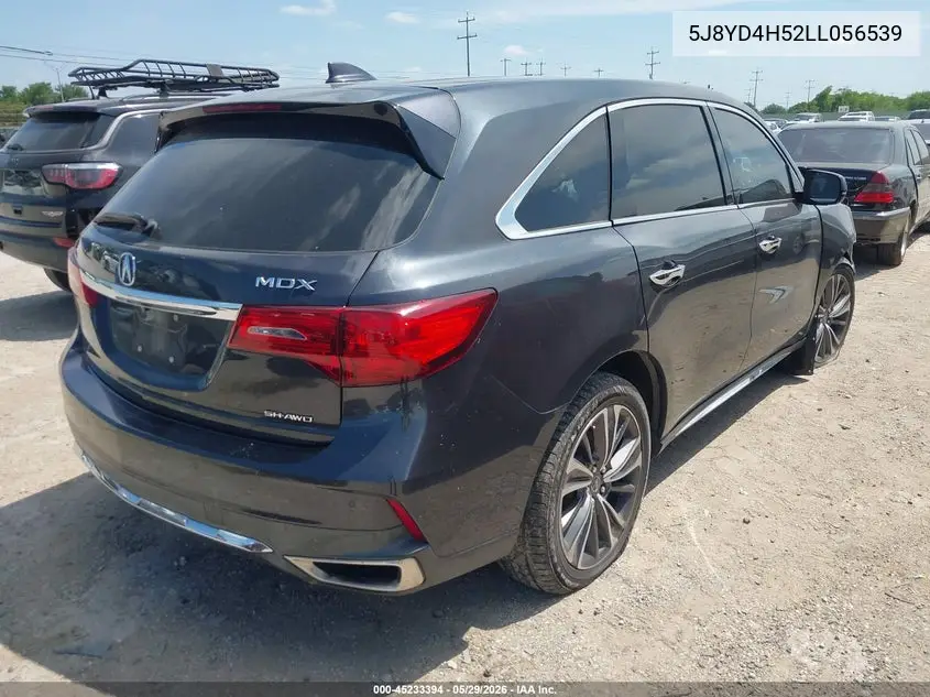 2020 Acura Mdx Technology Package VIN: 5J8YD4H52LL056539 Lot: 45233394