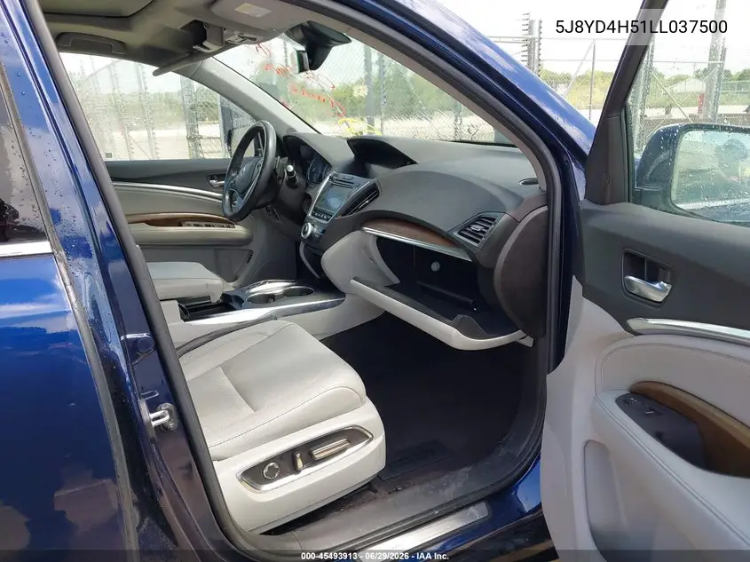 2020 Acura Mdx Technology Package VIN: 5J8YD4H51LL037500 Lot: 45493913