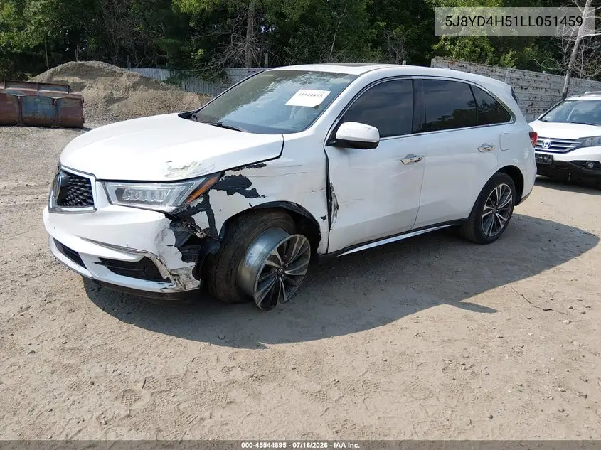 2020 Acura Mdx Technology Package VIN: 5J8YD4H51LL051459 Lot: 45544895