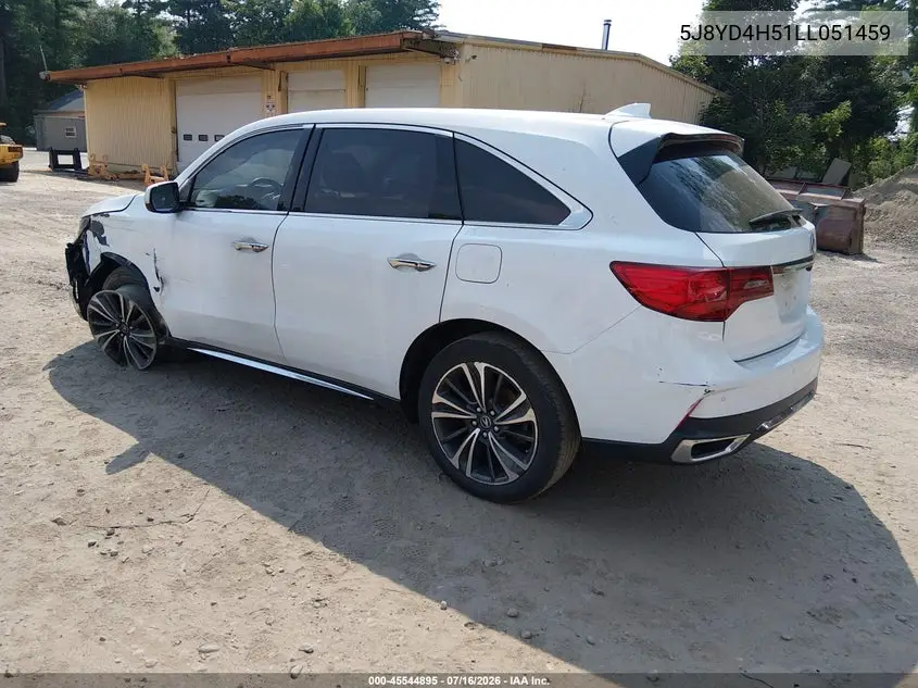 2020 Acura Mdx Technology Package VIN: 5J8YD4H51LL051459 Lot: 45544895