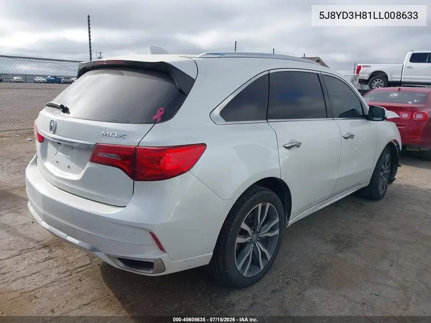 2020 Acura Mdx Advance Package VIN: 5J8YD3H81LL008633 Lot: 45605635