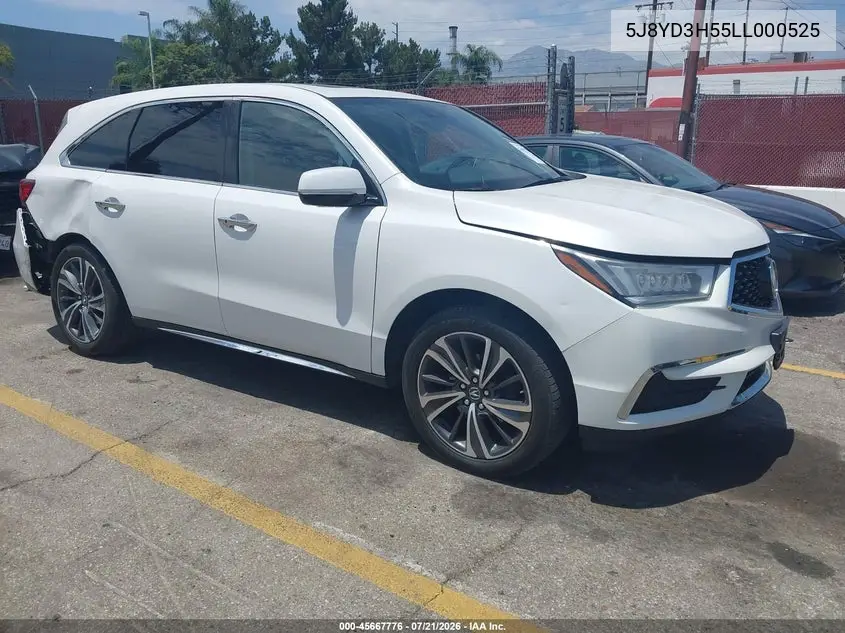 2020 Acura Mdx Technology Package VIN: 5J8YD3H55LL000525 Lot: 45667776