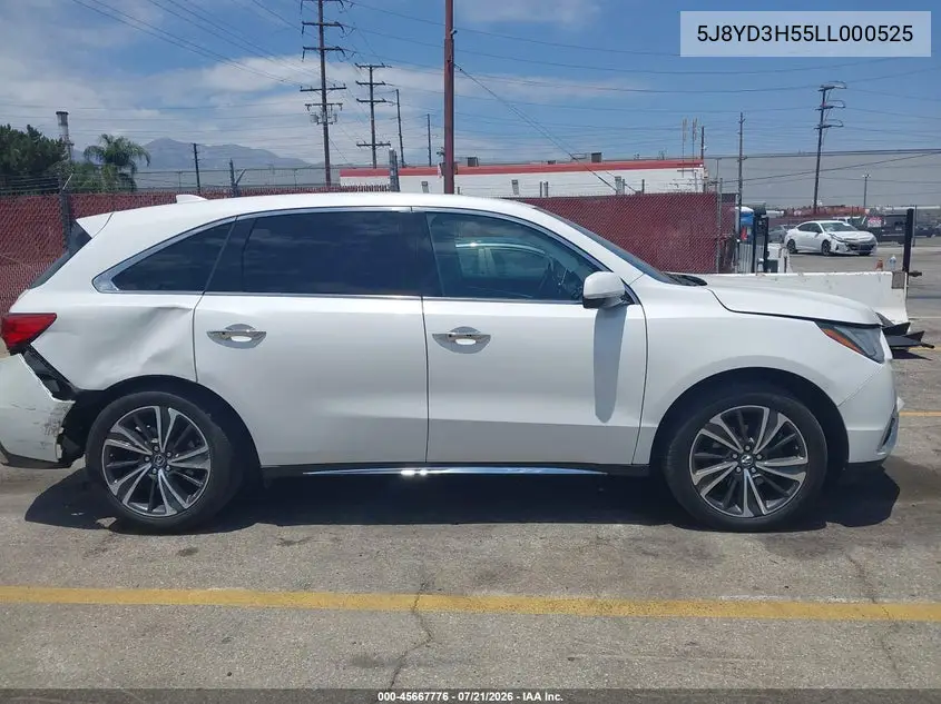 2020 Acura Mdx Technology Package VIN: 5J8YD3H55LL000525 Lot: 45667776