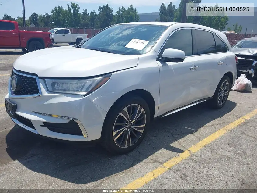 2020 Acura Mdx Technology Package VIN: 5J8YD3H55LL000525 Lot: 45667776