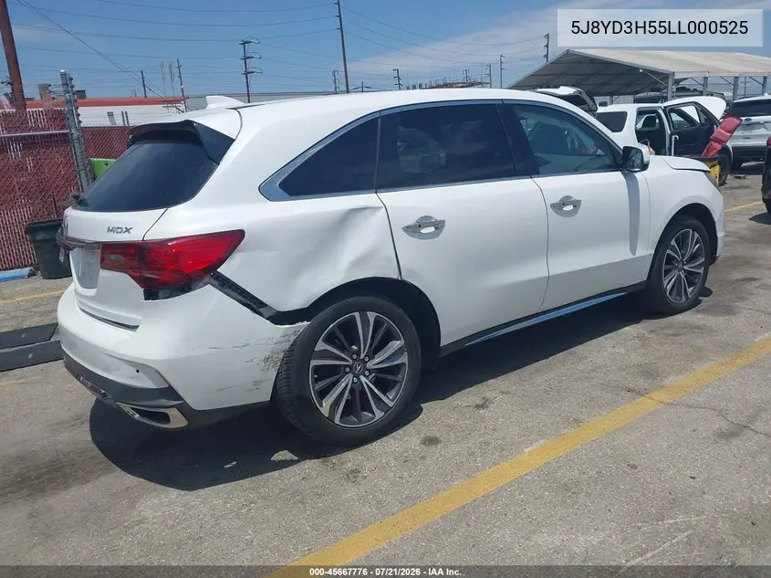 2020 Acura Mdx Technology Package VIN: 5J8YD3H55LL000525 Lot: 45667776