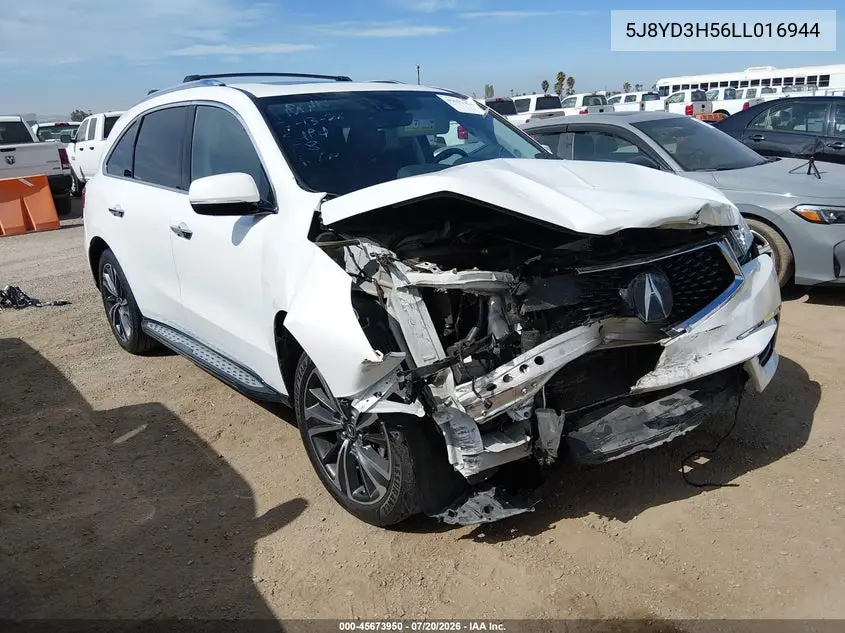 2020 Acura Mdx Technology Package VIN: 5J8YD3H56LL016944 Lot: 45673950