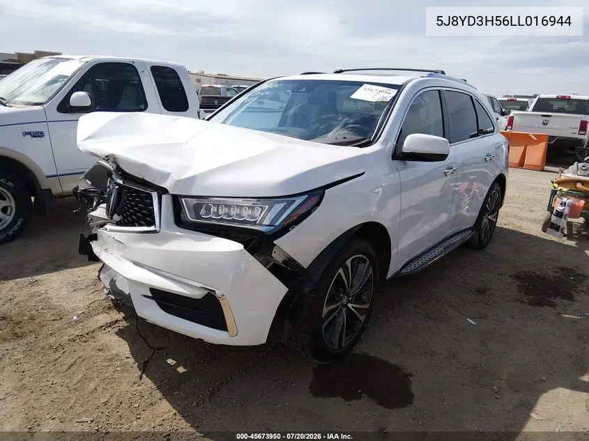 2020 Acura Mdx Technology Package VIN: 5J8YD3H56LL016944 Lot: 45673950