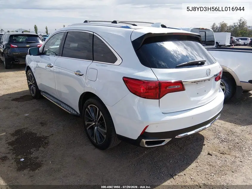 2020 Acura Mdx Technology Package VIN: 5J8YD3H56LL016944 Lot: 45673950