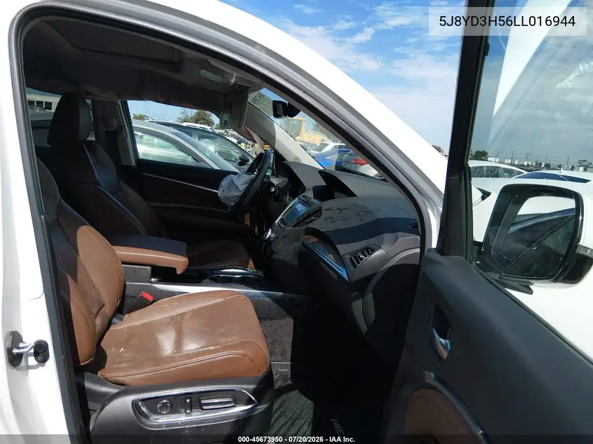 2020 Acura Mdx Technology Package VIN: 5J8YD3H56LL016944 Lot: 45673950