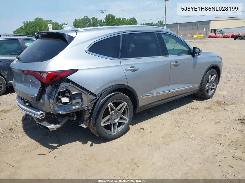 2022 Acura Mdx Advance Package VIN: 5J8YE1H86NL028199 Lot: 45295554