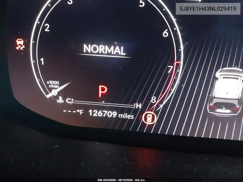2022 Acura Mdx Technology Package VIN: 5J8YE1H43NL029419 Lot: 45353856