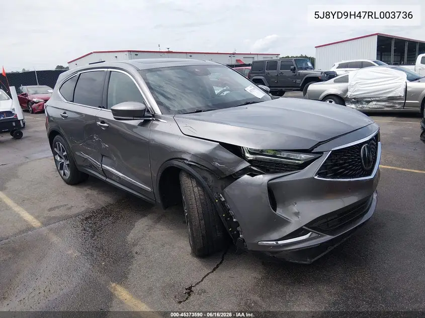 2024 Acura Mdx Technology Package VIN: 5J8YD9H47RL003736 Lot: 45373590