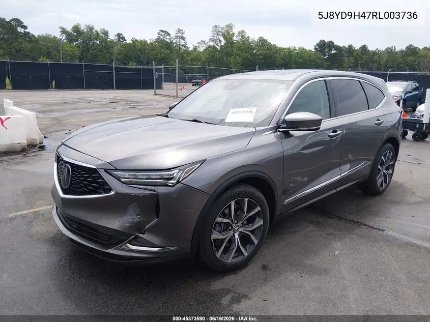 2024 Acura Mdx Technology Package VIN: 5J8YD9H47RL003736 Lot: 45373590