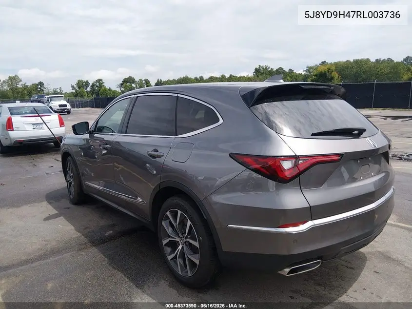 2024 Acura Mdx Technology Package VIN: 5J8YD9H47RL003736 Lot: 45373590