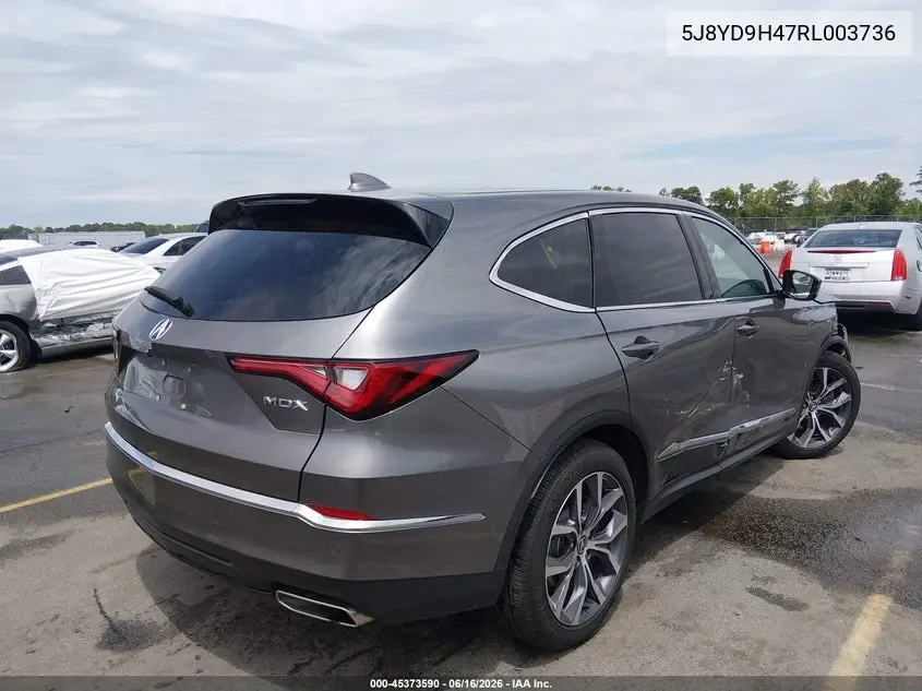 2024 Acura Mdx Technology Package VIN: 5J8YD9H47RL003736 Lot: 45373590