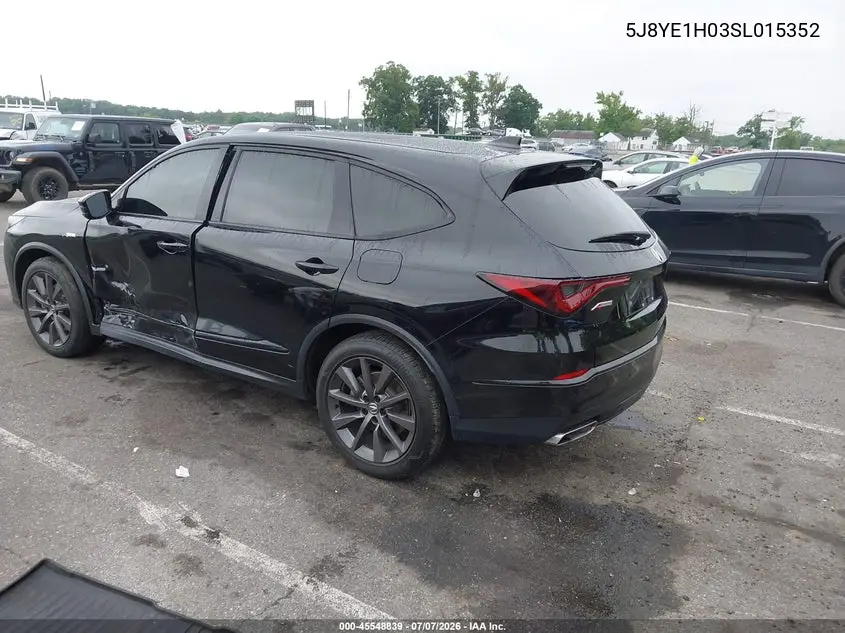 2025 Acura Mdx A-Spec VIN: 5J8YE1H03SL015352 Lot: 45548839