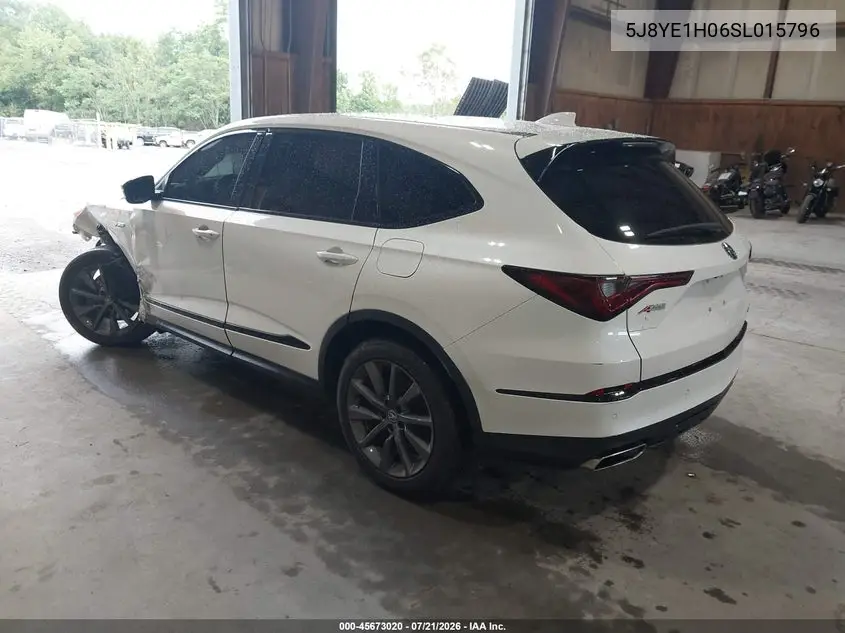 2025 Acura Mdx A-Spec VIN: 5J8YE1H06SL015796 Lot: 45673020